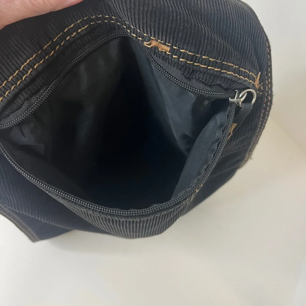 Vintage Diesel Spare Parts Corduroy Crossbody Messenger Bag‎ Black 10 x 14 Flaw